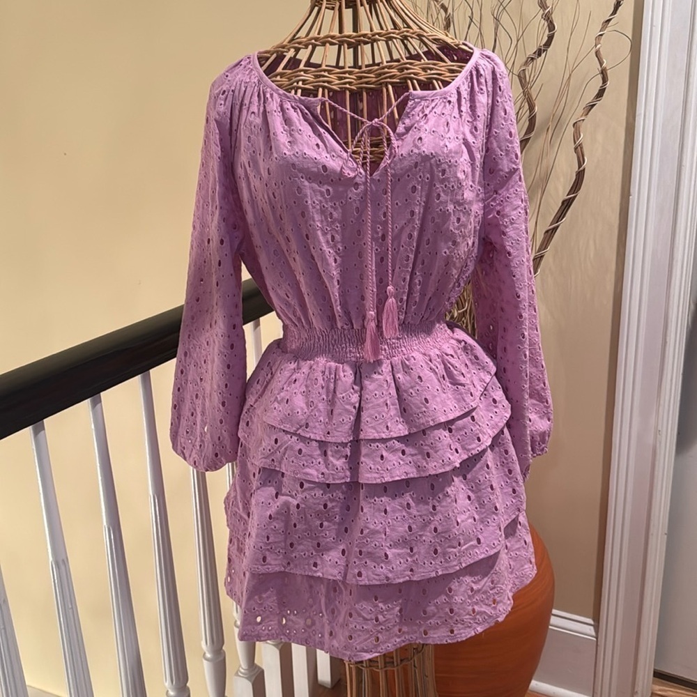 Cake for dinner purple eyelet dress
